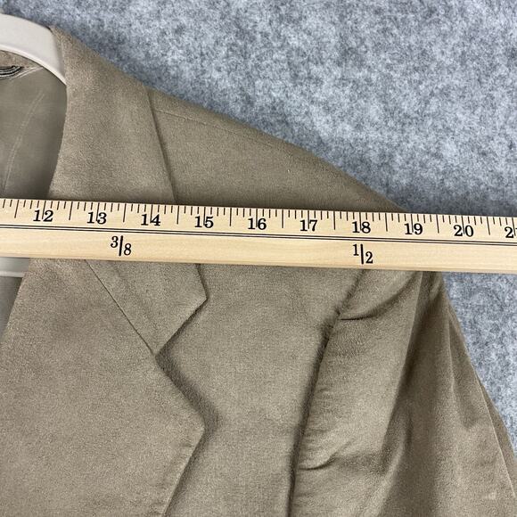 Vintage Christian Dior Monsieur Suede Blazer Sport Coat Mens 42R Beige 2 Button - Picture 10 of 16